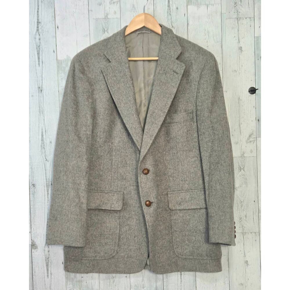 VTG Chaps by Ralph Lauren Camel Hair Grey Blazer Sport Coat Sz. 44 EST.